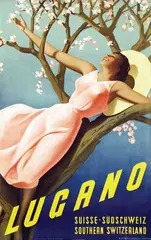Gino Boccasile, Lugano Southern Switzerland, 1939, poster