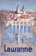 Marguerite Steinlen, Lausanne Ouchy, 1938, poster