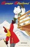 Paul Gusset, Berner Oberland Switzerland ski-ing season, 1945, poster