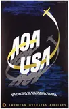 Jan Lewitt & George Him, AOA USA specialists in air travel to USA, 1950, poster