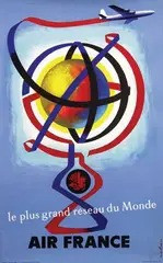 Jacques Nathan-Garamond, Air France le plus grand réseau du Monde, 1956, poster