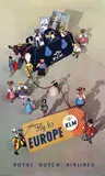 Paulus Casper Erkelens, KLM Fly to Europe Royal Dutch Airlines, 1952, poster