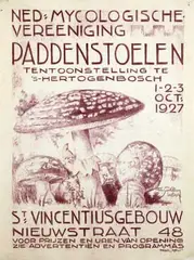 Ned. Mycologische Ver. Paddenstoelen 's-Hertogenbosch by Frans van Valderen, 1927, poster, sold Jun 2015