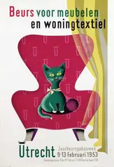 H. Meyer, Beurs voor meubelen en woningtextiel Utrecht, 1953, poster