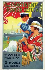 J. Sentrein, The Continent via Dover-Ostend, 1930, poster