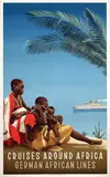 Ottomar Anton, German African Lines Cruises around Africa, poster