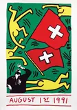 Keith Haring, August 1st 1991 700e anniversaire de la Confédération Helvétique, 1991, poster