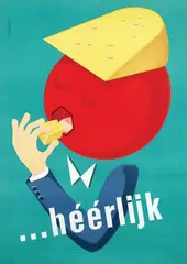 Everhardus Koster, ?héérlijk (Dutch cheese), 1960, poster