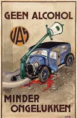 Chr. Nuyten, JAS geen alcohol minder ongelukken, 1935, poster