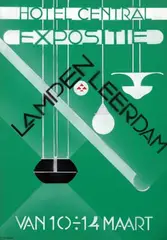 J.C. Nederhand Jr., Expositie Hotel Central Lampen Leerdam, 1929, poster