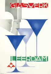 J.C. Nederhand Jr., Leerdam Glaswerk, 1929, poster