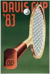 Davis Cup by Konrad Klapheck, 1983, poster, sold Nov 2014