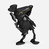 Kaws X Robert Lazzarini, Companion (Black), 2010, painted cast vinyl