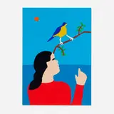 James Ulmer, Interesting Bird, 2021, tempera on board