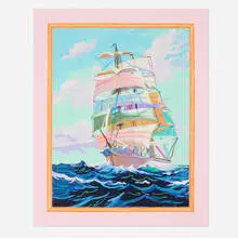 Andy Dixon, Ship Painting, 2022, screenprint in colors on Hahnemühle