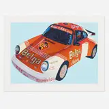 Andy Dixon, Porche, 2019, screenprint in colors on Coventry Rag
