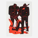 Cleon Peterson, Pissers (White), 2018, screenprint in colors on Coventry Rag