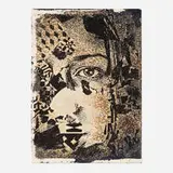 Vhils, Caustic, 2017, screenprint, bleach, ink and acid on paper