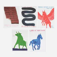David Shrigley, Five works, offset lithograph in colors