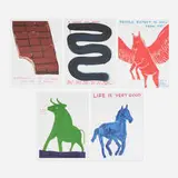 David Shrigley, Five works, offset lithograph in colors