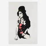 Bambi, Amy Winehouse, 2012, mixed media, stencil, rhinestone