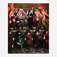 Guy Johnson, The Telephone Lounge, 1990, oil on printed paper on aluminum