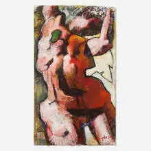 Jim Morphesis, Icarus Falling (Noble Attempts), 1990, mixed media on paper