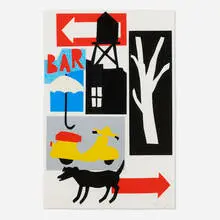 Tom Slaughter, Yellow Vespa, 2006, collage and paint on paper