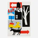 Tom Slaughter, Yellow Vespa, 2006, collage and paint on paper
