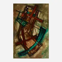 Dwinell Grant, Abstract Composition, 1952, oil on canvas