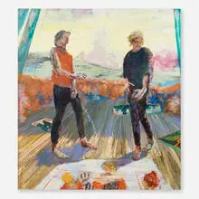 Annie Lapin, Older Boys, 2007, casein and oil on panel