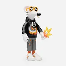 Steven Harrington, Doobie the Skate Rat (Orange), 2021, painted cast vinyl