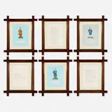 Sunny A. Smith, Six works, 2005, ink on handmade paper; gouache on handmade paper