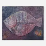 Eugene Yesaulenko, Grand Fish, 1985-86, mixed media and oil on canvas
