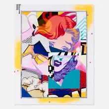 Pose, Untitled, inkjet print with spray paint