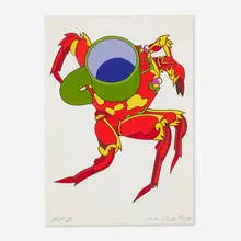 Crabcup Miniature (from the 18 Small Prints portfolio) by Ken Price, 1973, screenprint in colors, sold Aug 2025