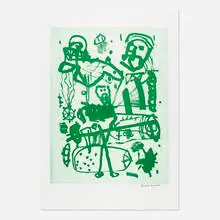 David Larwill, Jellyworld (Green), 2023, aquatint and sugar-lift etching
