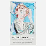David Hockney, Images et pensées pour la Magazine "Vogue" Paris exhibition poster, 1985, offset lithograph in colors