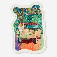 20 Dollar Cold Cold Heart by Tomokazu Matsuyama, 2021, digital print with screenprint, high gloss varnish, and silver leaf on Somerset in artist's-made frame, sold Aug 2025