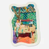Tomokazu Matsuyama, 20 Dollar Cold Cold Heart, 2021, digital print with screenprint, high gloss varnish, and silver leaf on Somerset in artist's-made frame