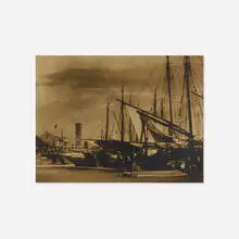 Arnold Genthe, Harbour of Rhodes (greeting card), silver gelatin print