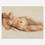 Francisco Zúñiga, Reclining Nude, 1968, conté crayon on paper