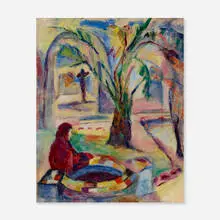 Dorcas Cooke Doolittle, Woman with Tree in Garden, oil on canvas