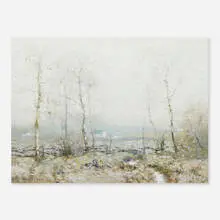 Bruce Crane, Frosted Fields, oil on canvas
