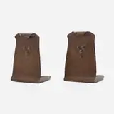 Karl Kipp for Roycroft, Bookends with trillium motif model 301, pair