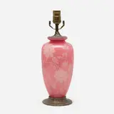 Roycroft and Steuben, Table lamp base with roses, model 6389