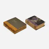 Roycroft, Collection of three books, 1/4 suede leather-bound, Roycroft paper