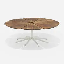 Richard Schultz, Petal coffee table, teak, enameled steel
