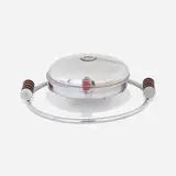 Superior Electric, Super Lectric waffle iron, model 707, c. 1935, chrome-plated steel, Bakelite, aluminum, glass