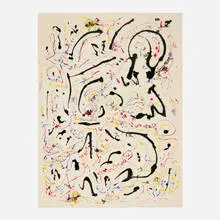 Bill Alpert, Abstract Composition, ink and acrylic on paper laid to board